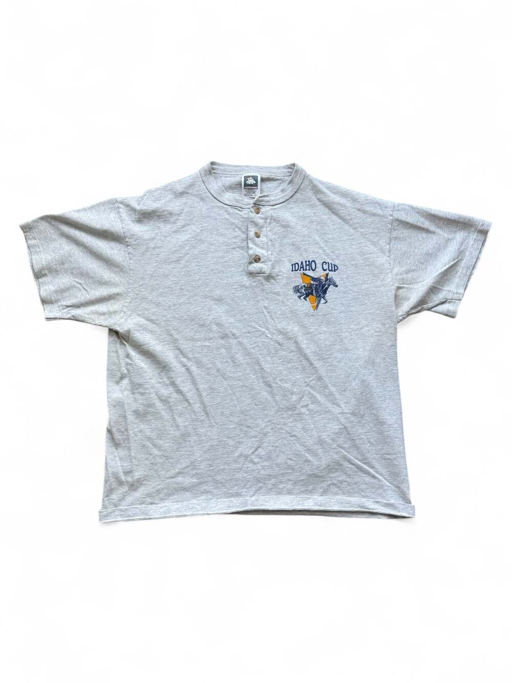 Vintage Idaho Cup Equestrian Henley T-Shirt Size Large